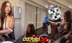 คลิปหลุดโอลี่แฟน jeezen น้องส้มใส่ชุดเมดทำความสะอาดห้องครัว ยั่วควยผัวให้เสี่ยวเล่น จับผัวขึ้นขย่มควยให้หายร่านบนเตียง